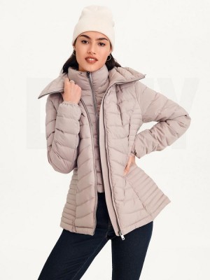 Beige Women's DKNY Packable Coats | Australia-D1541