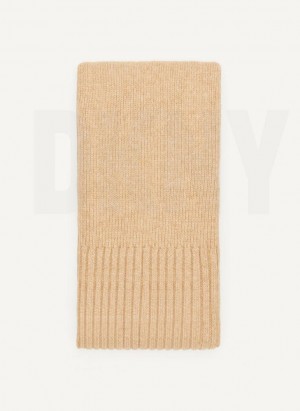 Beige Women's DKNY Rib Knit Oblong Scarf | Australia-D0228
