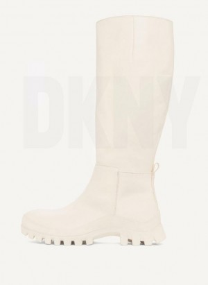 Beige Women's DKNY Tall Lug Sole Boots | Australia-D0139