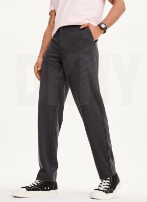 Black Men's DKNY Knit Texture Pants | Australia-D0815