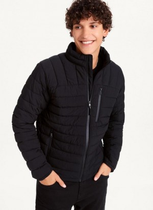 Black Men's DKNY Packable Puffer Jacket | Australia-D1917