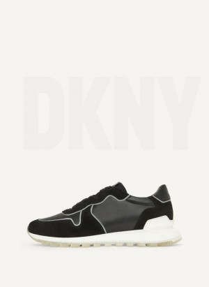 Black Men's DKNY Runner Sneakers | Australia-D0422