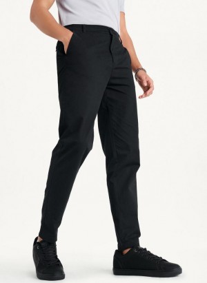 Black Men's DKNY Slim Chino Pants | Australia-D0666