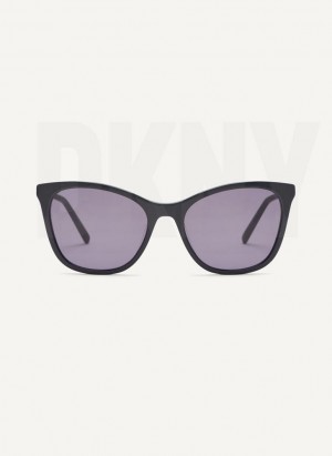 Black Women's DKNY City Native Cat Eye Sunglasses | Australia-D0348