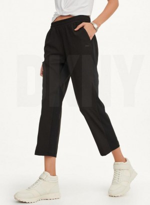 Black Women's DKNY Cropped Cigarette Pants | Australia-D0342