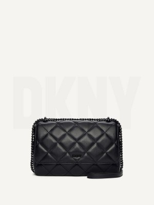 Black Women's DKNY Lara Large Quilted Shoulder Bags | Australia-D1401