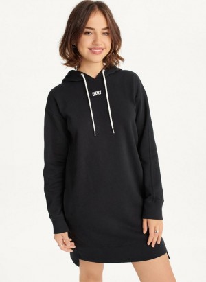 Black Women's DKNY Long Sleeve Sneaker Dresses | Australia-D0459