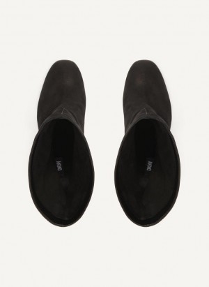 Black Women's DKNY Mid Slouchy Boots | Australia-D1576