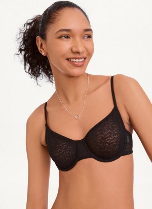 Black Women's DKNY Modern Lace Demi Bras | Australia-D1926