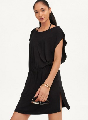 Black Women's DKNY Open Side Tunic Swimsuits | Australia-D1559