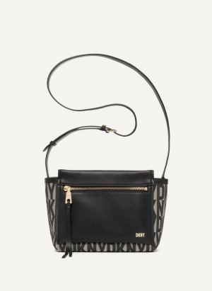 Black Women's DKNY Pax Crossbody Bags | Australia-D1587