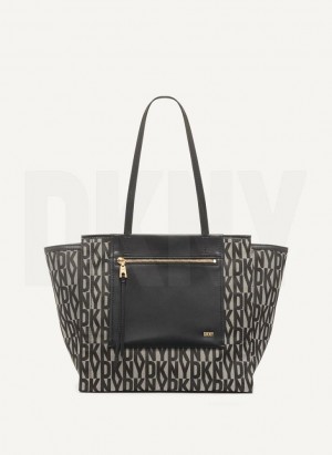 Black Women's DKNY Pax Large Tote Bags | Australia-D0195