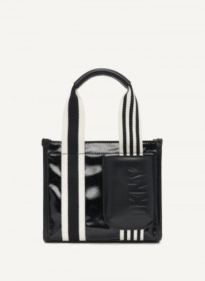 Black Women's DKNY Prospect Coated Canvas Mini Tote Bags | Australia-D1515