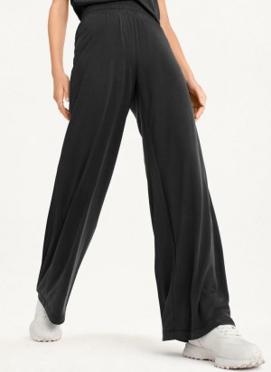 Black Women's DKNY Relaxed Wide Leg Pants | Australia-D1527