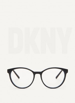 Black Women's DKNY Round Glasses | Australia-D1735