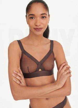 Black Women's DKNY Sheers Triangle Bras | Australia-D1837