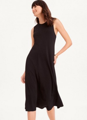 Black Women's DKNY Sleeveless Scoopneck Twist Racerback Dresses | Australia-D0415