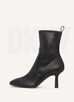 Black Women's DKNY Sock Boots | Australia-D1415