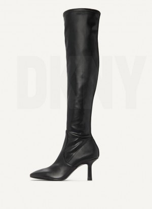 Black Women's DKNY Tall Stretch Boots | Australia-D1104
