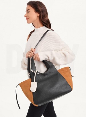 Black Women's DKNY The Medium Effortless Tote Bags | Australia-D1638