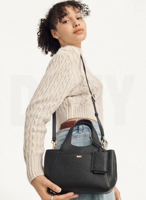 Black Women's DKNY The Mini Effortless Tote Crossbody Bags | Australia-D0981