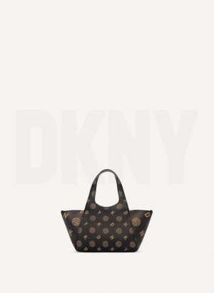 Black Women's DKNY The Mini Logo Effortless Tote Bags | Australia-D1718