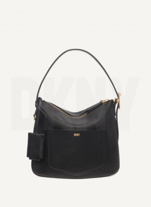 Black Women's DKNY The Small Optimist Shoulder Bags | Australia-D0374