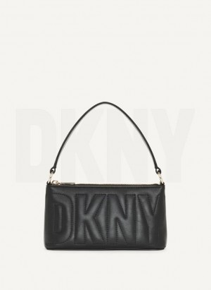 Black / Gold Women's DKNY Elsa Demi Crossbody Bags | Australia-D0387