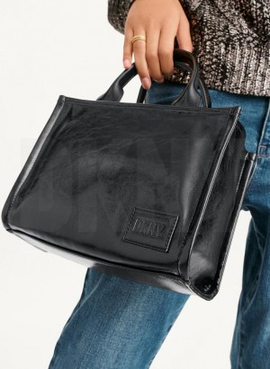 Black / Grey Women's DKNY Hadlee Sm Tote Bags | Australia-D1501