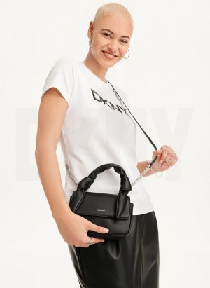 Black / Silver Women's DKNY Sophie Crossbody Bags | Australia-D0445