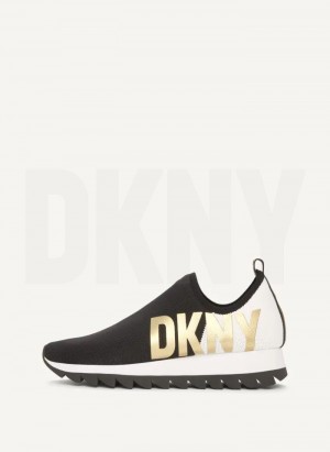 Black / White Women's DKNY Azer - Slip On Runner Sneakers | Australia-D1924