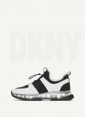 Black / White Women's DKNY Tace Slip On Sneakers | Australia-D0404