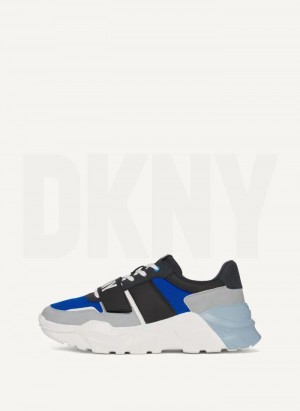 Blue Men's DKNY Essex Sneakers | Australia-D0276