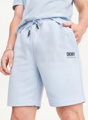 Blue Men's DKNY French Terry Shorts | Australia-D0866