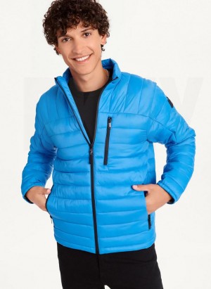 Blue Men's DKNY Packable Puffer Jacket | Australia-D1120