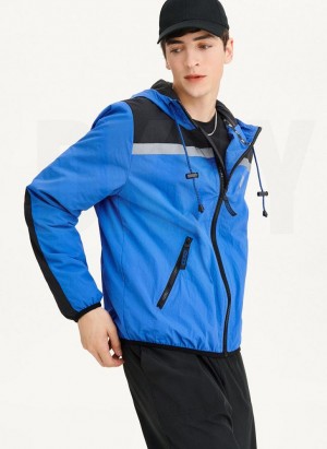 Blue Men's DKNY Tech Cotton Touch Nylon Jackets | Australia-D0513