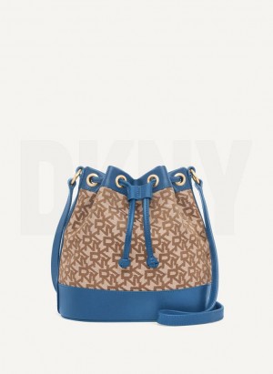 Blue Women's DKNY Bucket Crossbody Bags | Australia-D0386