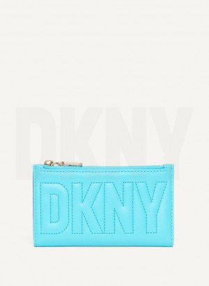 Blue Women's DKNY Elsa Bifold Card Holder Wallets | Australia-D1790