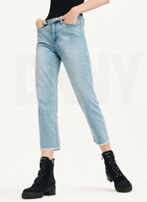 Blue Women's DKNY Foundation - Slim Stright Crop Jeans | Australia-D1482