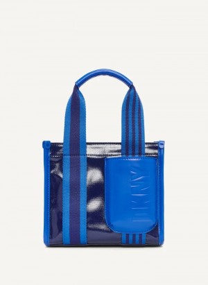 Blue Women's DKNY Prospect Coated Canvas Mini Tote Bags | Australia-D0369