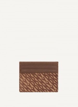 Brown Men's DKNY Allover Logo Case Wallets | Australia-D0297