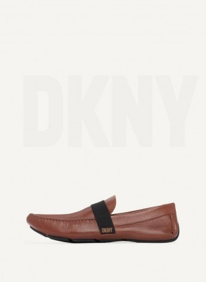 Brown Men's DKNY Modern Strap Driver Sneakers | Australia-D0796