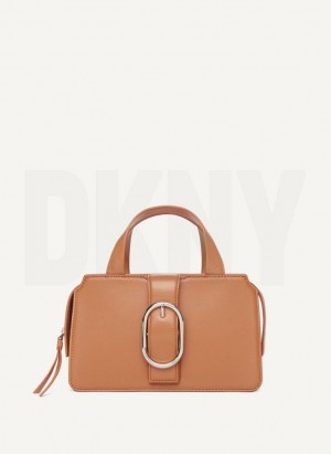 Brown Women's DKNY Buckle Crossbody Bags | Australia-D0628