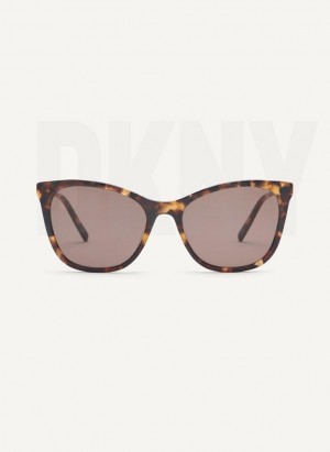 Brown Women's DKNY City Native Cat Eye Sunglasses | Australia-D0586