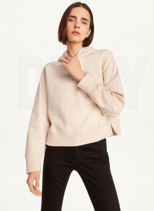 Brown Women's DKNY Cropped Boyfriend Hoodies | Australia-D1095