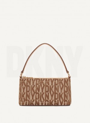 Brown Women's DKNY Elsa Demi Crossbody Bags | Australia-D0473