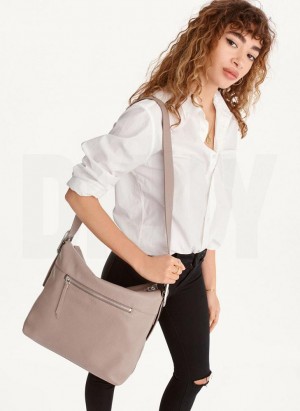 Brown Women's DKNY Large Buckle Crossbody Bags | Australia-D1059