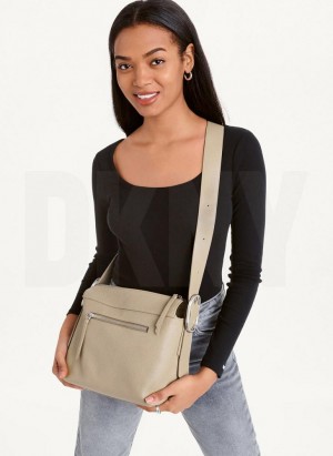 Brown Women's DKNY Medium Buckle Crossbody Bags | Australia-D1004