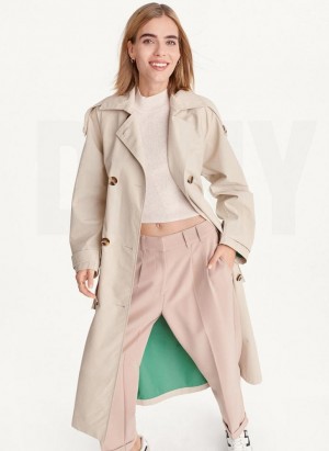 Brown Women's DKNY Oversized Trench With Inner Details Coats | Australia-D1472