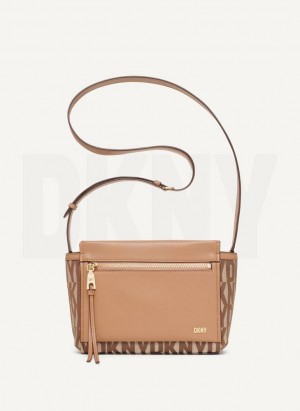 Brown Women's DKNY Pax Crossbody Bags | Australia-D0133